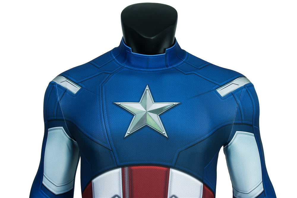 COSKEYFM Captain America Costume bodysuit Halloween Captain America Costume Jumpsuit