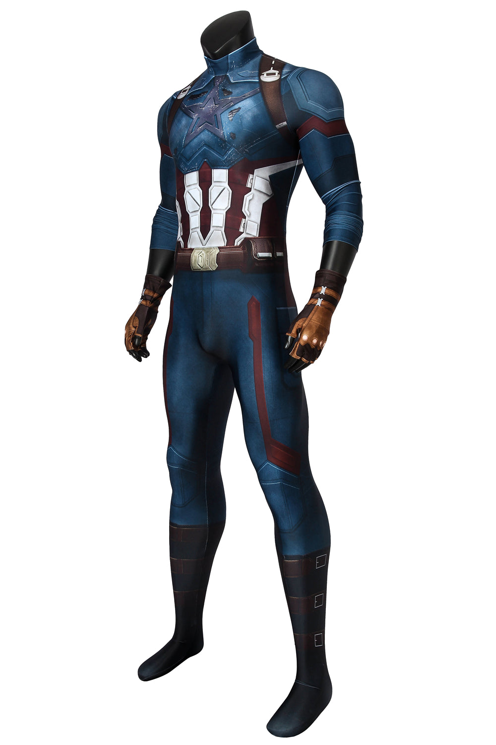 COSKEYFM Captain America Costume bodysuit Halloween Captain America Costume Jumpsuit