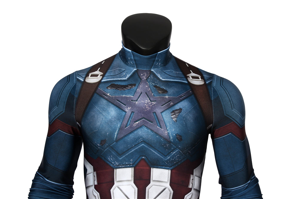 COSKEYFM Captain America Costume bodysuit Halloween Captain America Costume Jumpsuit