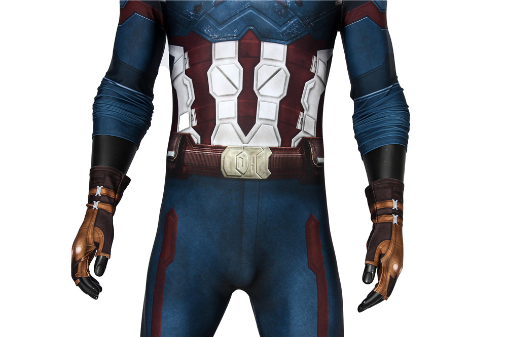 COSKEYFM Captain America Costume bodysuit Halloween Captain America Costume Jumpsuit