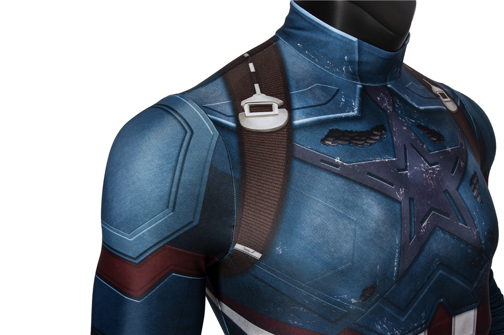 COSKEYFM Captain America Costume bodysuit Halloween Captain America Costume Jumpsuit