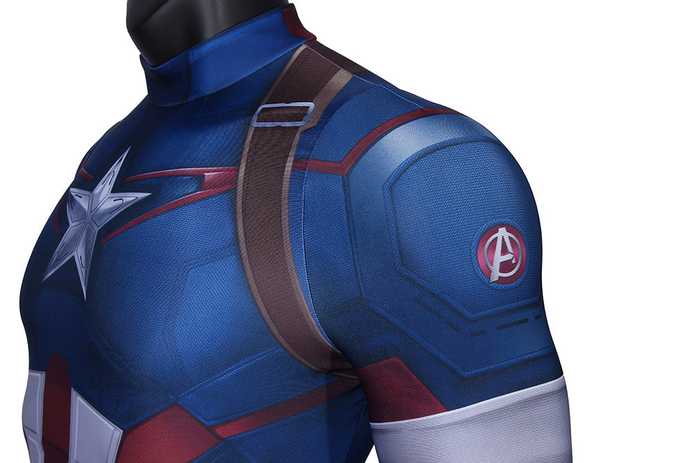 COSKEYFM Captain America Costume bodysuit Halloween Captain America Costume Jumpsuit