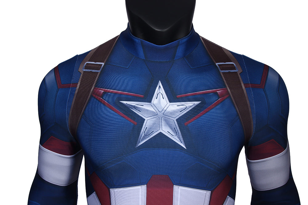COSKEYFM Captain America Costume bodysuit Halloween Captain America Costume Jumpsuit