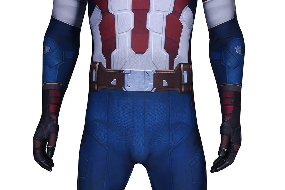 COSKEYFM Captain America Costume bodysuit Halloween Captain America Costume Jumpsuit