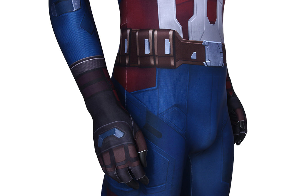 COSKEYFM Captain America Costume bodysuit Halloween Captain America Costume Jumpsuit